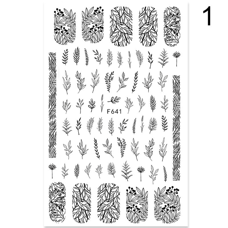 Sommerblumen und Liebe, selbstklebende Aufkleber, Nagelkunst-Aufkleber, Außenhandel-Nagelaufkleber, Nagelkunst-Abziehbilder