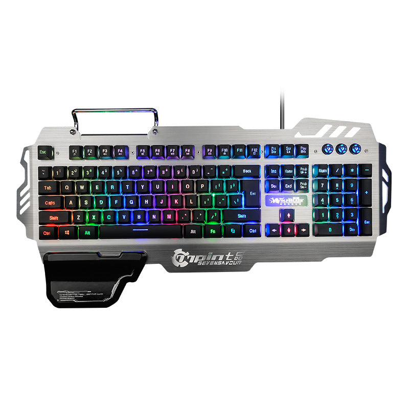 Metall-Gaming-Tastatur, Tastatur mit Hintergrundbeleuchtung, Büro