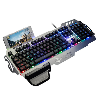 Metall-Gaming-Tastatur, Tastatur mit Hintergrundbeleuchtung, Büro