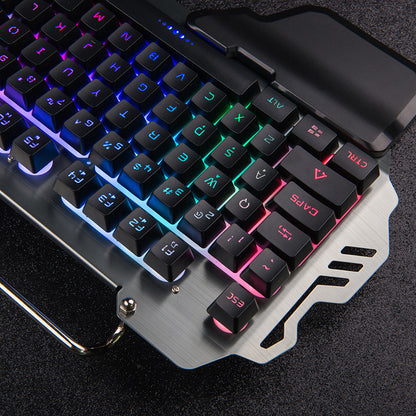 Metall-Gaming-Tastatur, Tastatur mit Hintergrundbeleuchtung, Büro