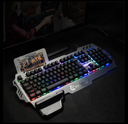 Teclado de metal para juegos Teclado retroiluminado Oficina