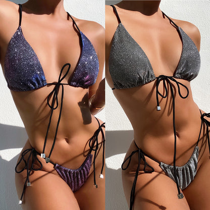 European and American New Flash Bikini Ladies Sexy Beach Swimsuits Amazon independent Station Cross-border Swimwear Spot