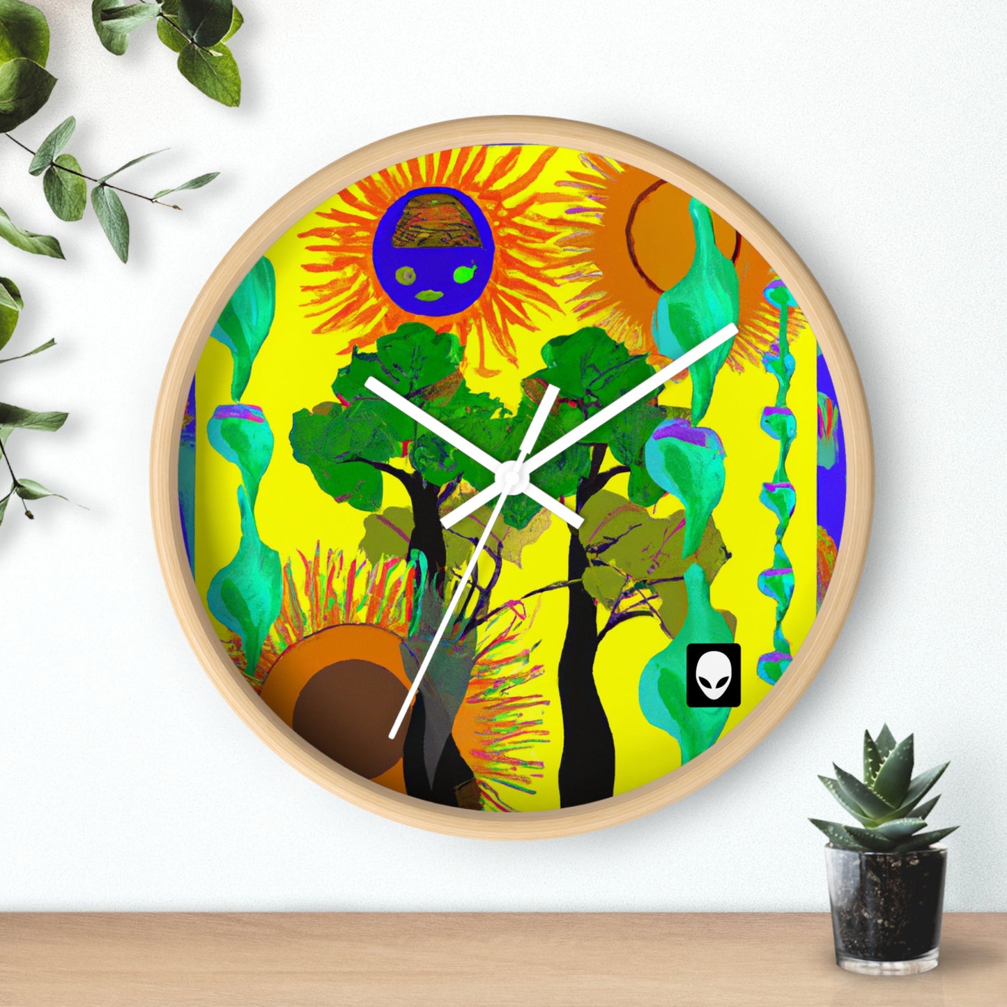 "Collision of Nature's Beauty" - The Alien Wall Clock