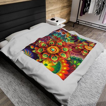 The First Trippy Space - The Alien Velveteen Plush Blanket