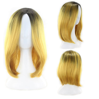 foreign trade new wig European and American women"s short straight hair gradient Bobo Bobo Bobo Bobo