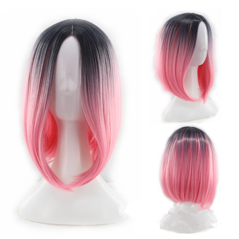 foreign trade new wig European and American women"s short straight hair gradient Bobo Bobo Bobo Bobo