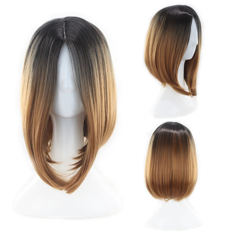 foreign trade new wig European and American women"s short straight hair gradient Bobo Bobo Bobo Bobo