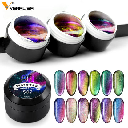 Venalisa 9D Gel barniz ojo de gato mágico camaleón Gel barniz manicura galaxia estrellada magnético Multicolor 5ml esmalte de uñas en Gel