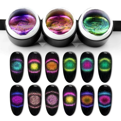 Venalisa 9D Gellack Cat Eye Magic Chameleon Gellack Nagelmaniküre Galaxy Starry Magnetic Mehrfarbig 5 ml Nagelgellack