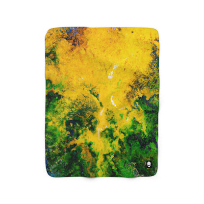 "Exploring Colorful Textures" - The Alien Sherpa Fleece Blanket