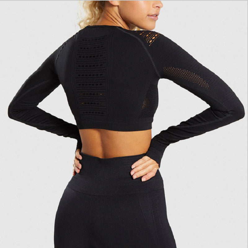 Langarm-Yogasets Langarm-Sport-Yoga-Tops Fitness