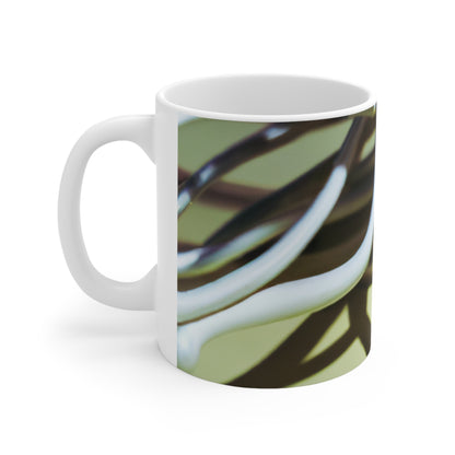 "Abstract Artistry: Constructing Emotion from Common Objects" - The Alien Ceramic Mug 11 oz