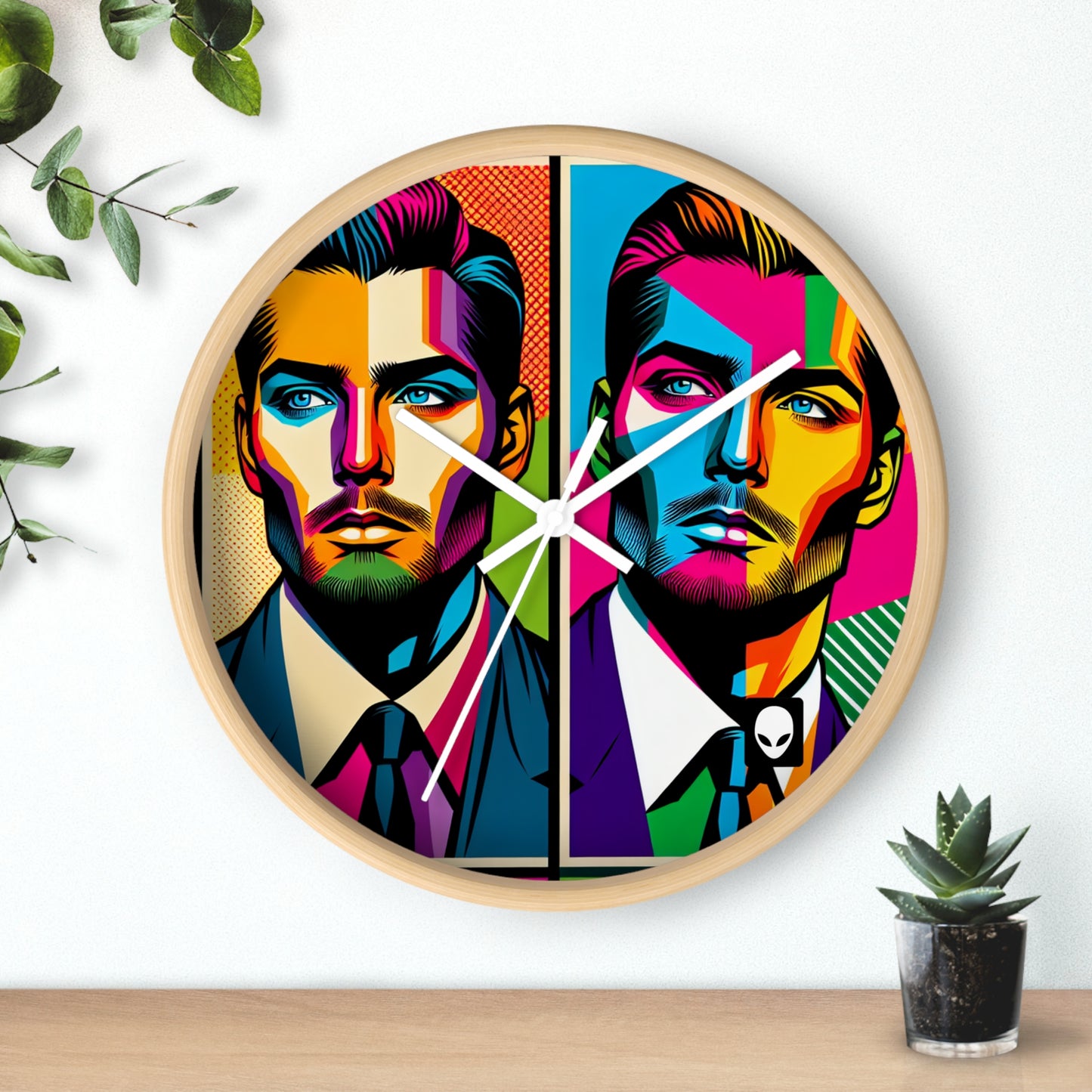 "Celebrity Pop Art Portrait" - The Alien Wall Clock Pop Art Style