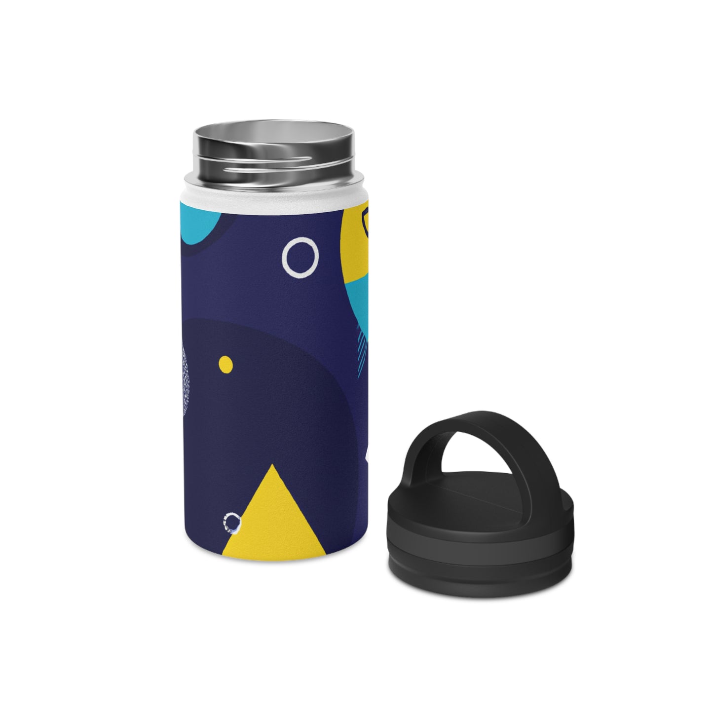 "Geometric Fusion: Bringing Your Vision to Colorful Life" - The Alien Stainless Steel Water Bottle, Handle Lid