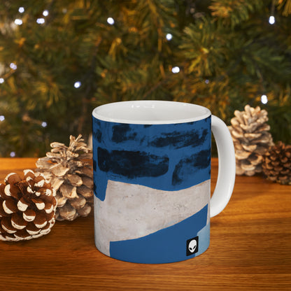 "Interplay of Light and Shadow: An Abstract Collage" - The Alien Ceramic Mug 11 oz