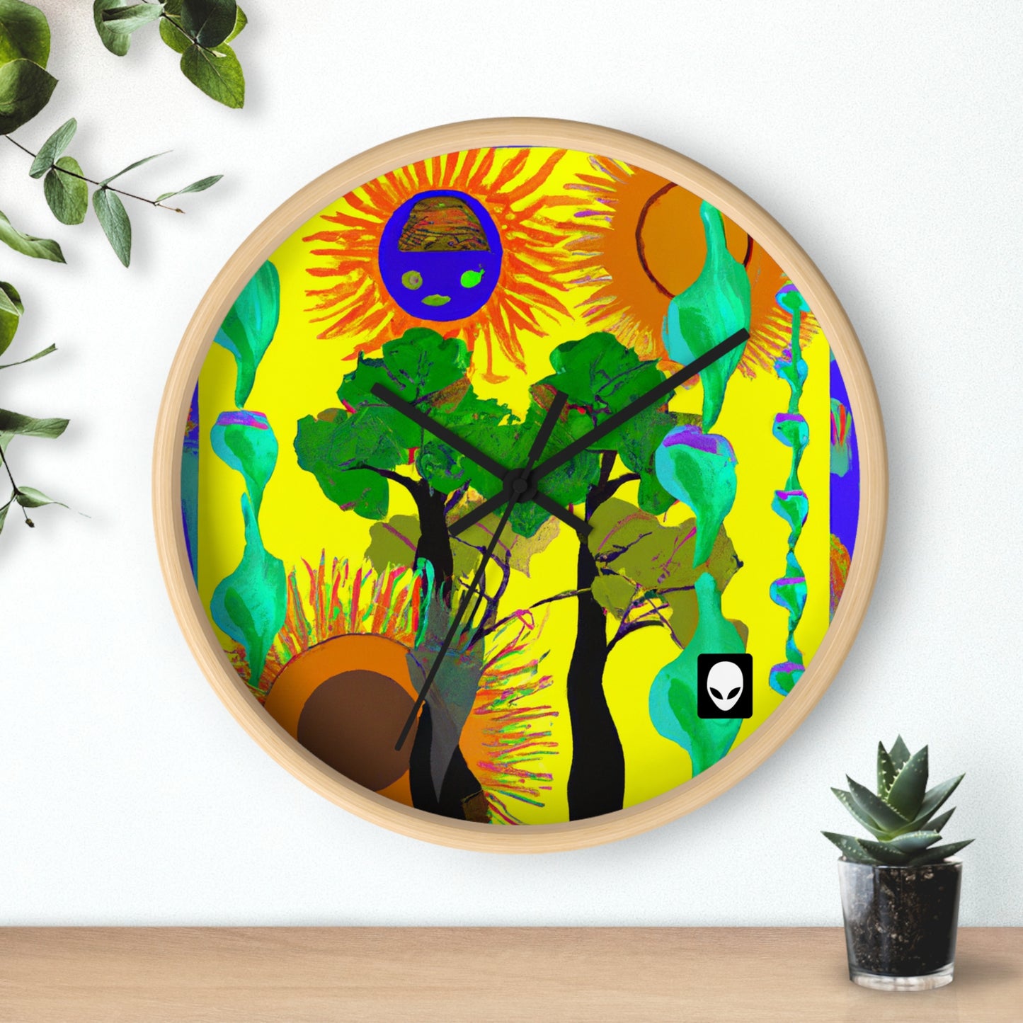 "Collision of Nature's Beauty" - The Alien Wall Clock