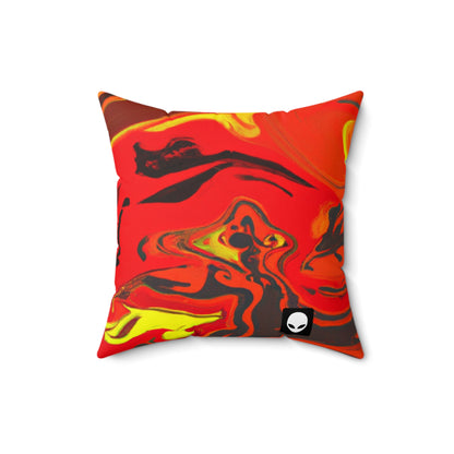 "Energía abstracta en movimiento" - The Alien Square Pillow