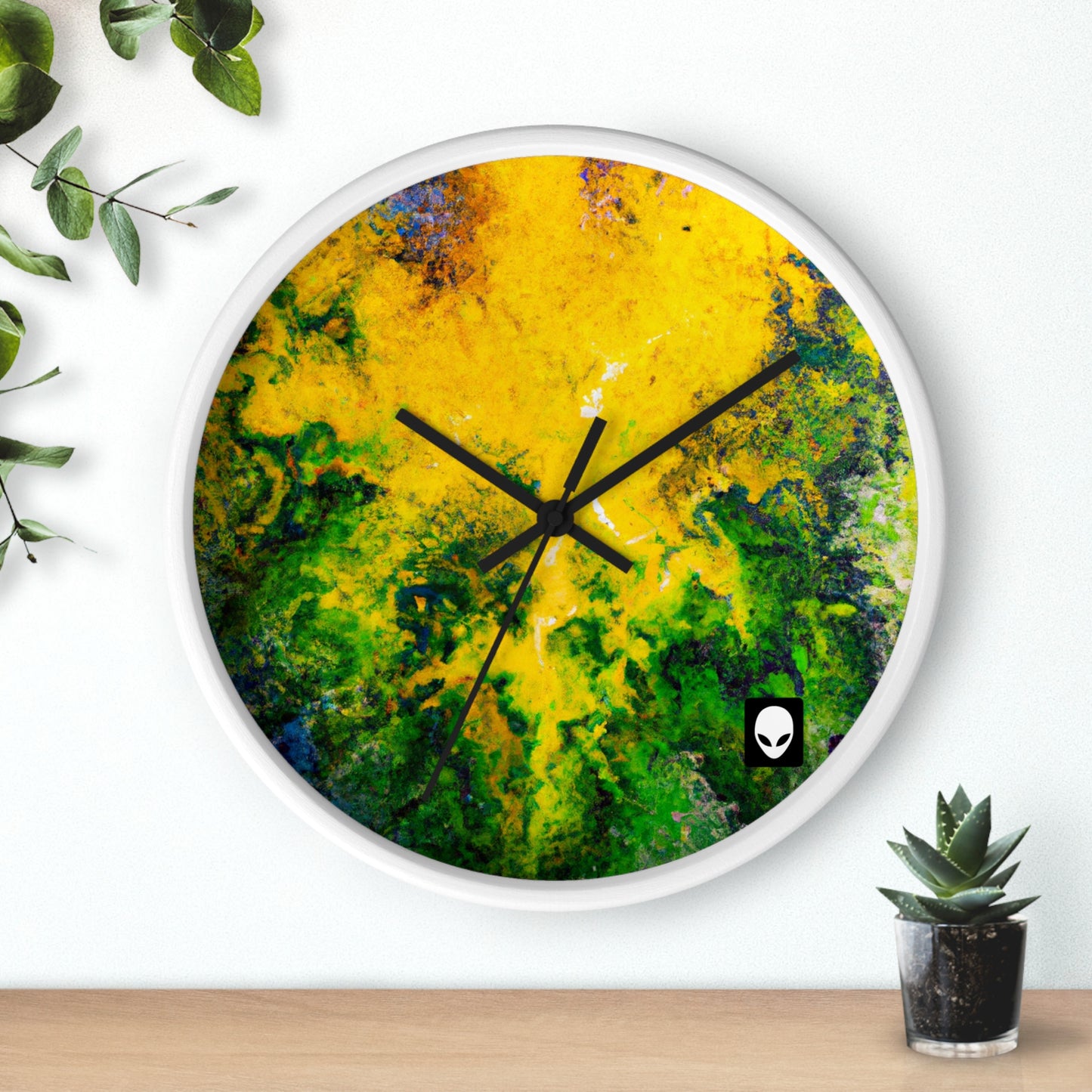 "Exploring Colorful Textures" - The Alien Wall Clock