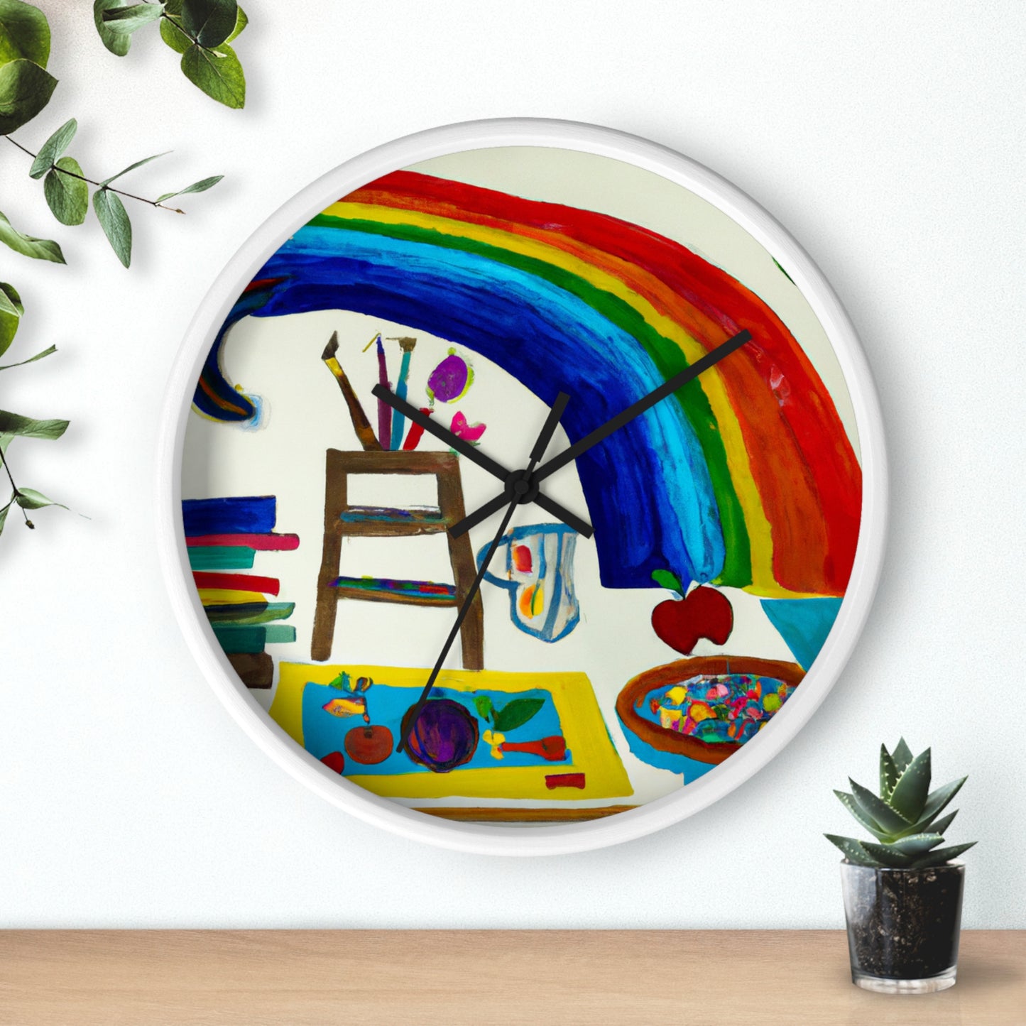 "Un fantástico arco iris de posibilidades" - El reloj de pared alienígena