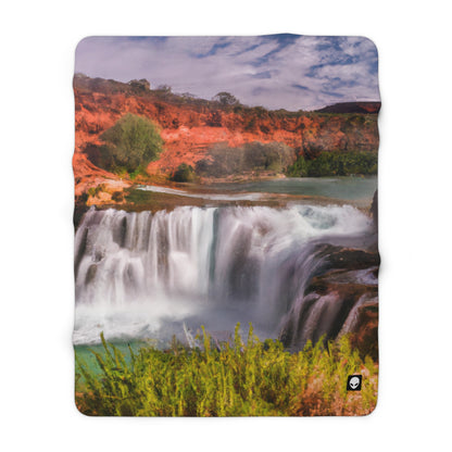 "Capturing Nature's Beauty: Crafting an Iconic Landscape in Vibrant Art" - The Alien Sherpa Fleece Blanket