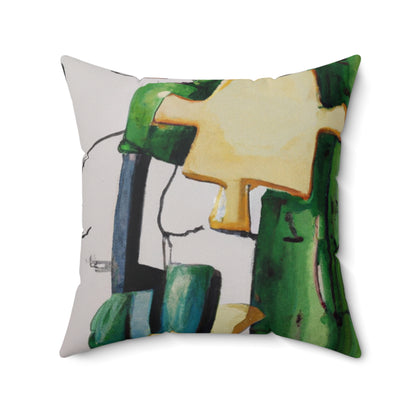 "Cactified Puzzle Time" - The Alien Square Pillow