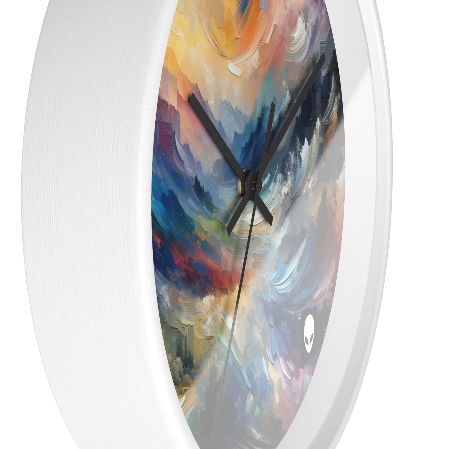 "Abstract Landscape: Exploring Emotional Depths Through Color & Texture" - The Alien Wall Clock Abstract Expressionism Style