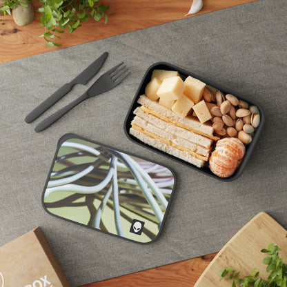 "Abstract Artistry: Constructing Emotion from Common Objects" - The Alien Eco-friendly PLA Bento Box with Band and Utensils