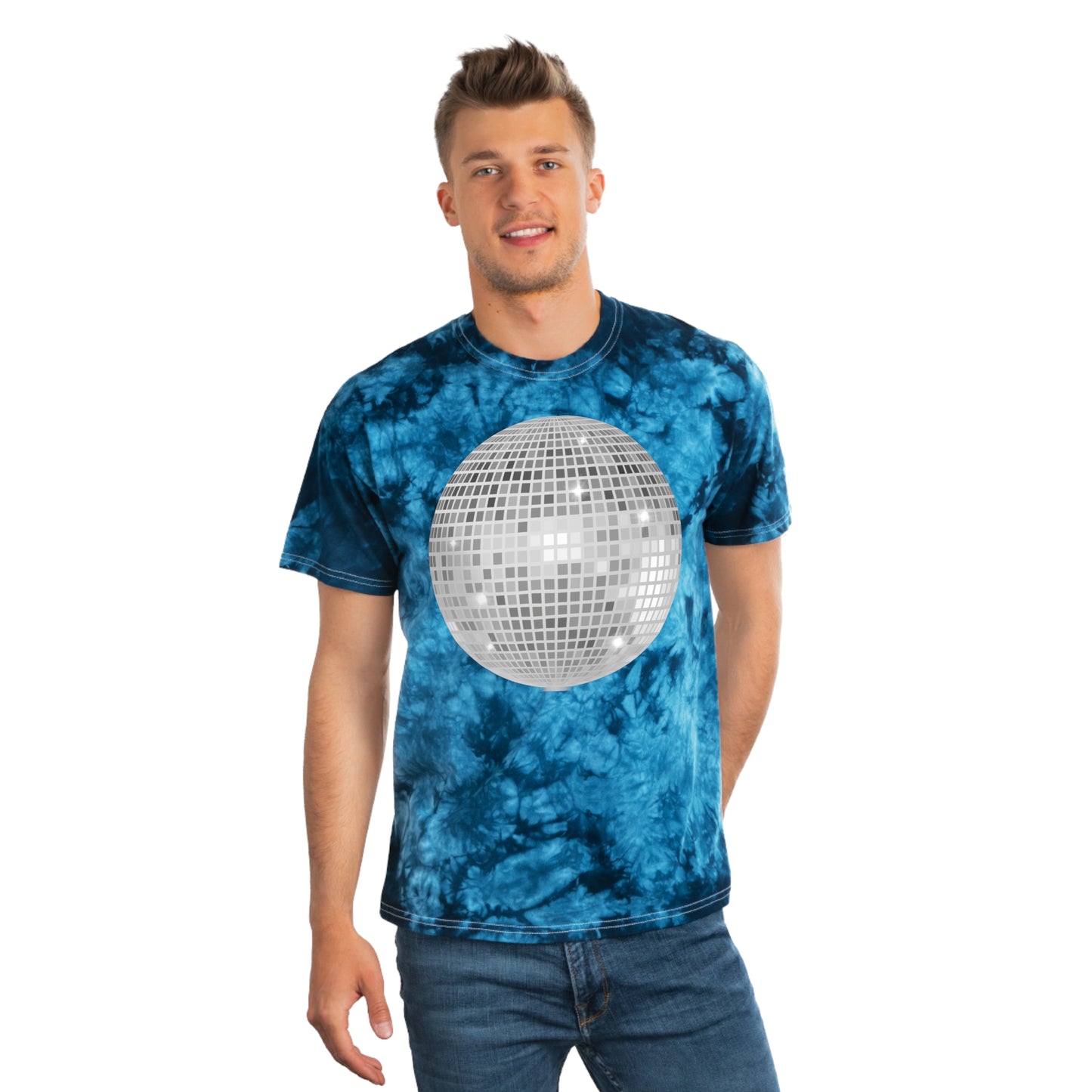 Shinny Disco Ball - Camiseta con efecto tie-dye alienígena, cristal