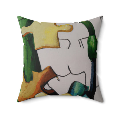 "Cactified Puzzle Time" - The Alien Square Pillow