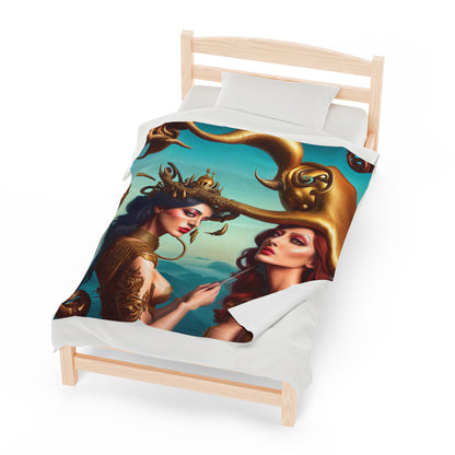 "Metaphorical Madness: An Exploration of Salvador Dali's Surreal Worlds" - The Alien Velveteen Plush Blanket