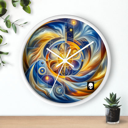 "Divinidad ascendente: un despertar espiritual en una geometría vibrante" - El reloj de pared alienígena estilo arte religioso