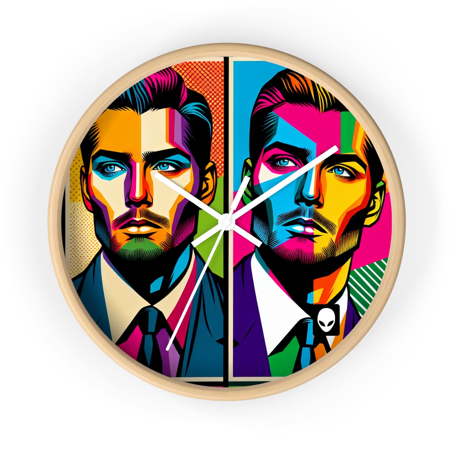 "Retrato de celebridad pop art" - El reloj de pared alienígena estilo pop art