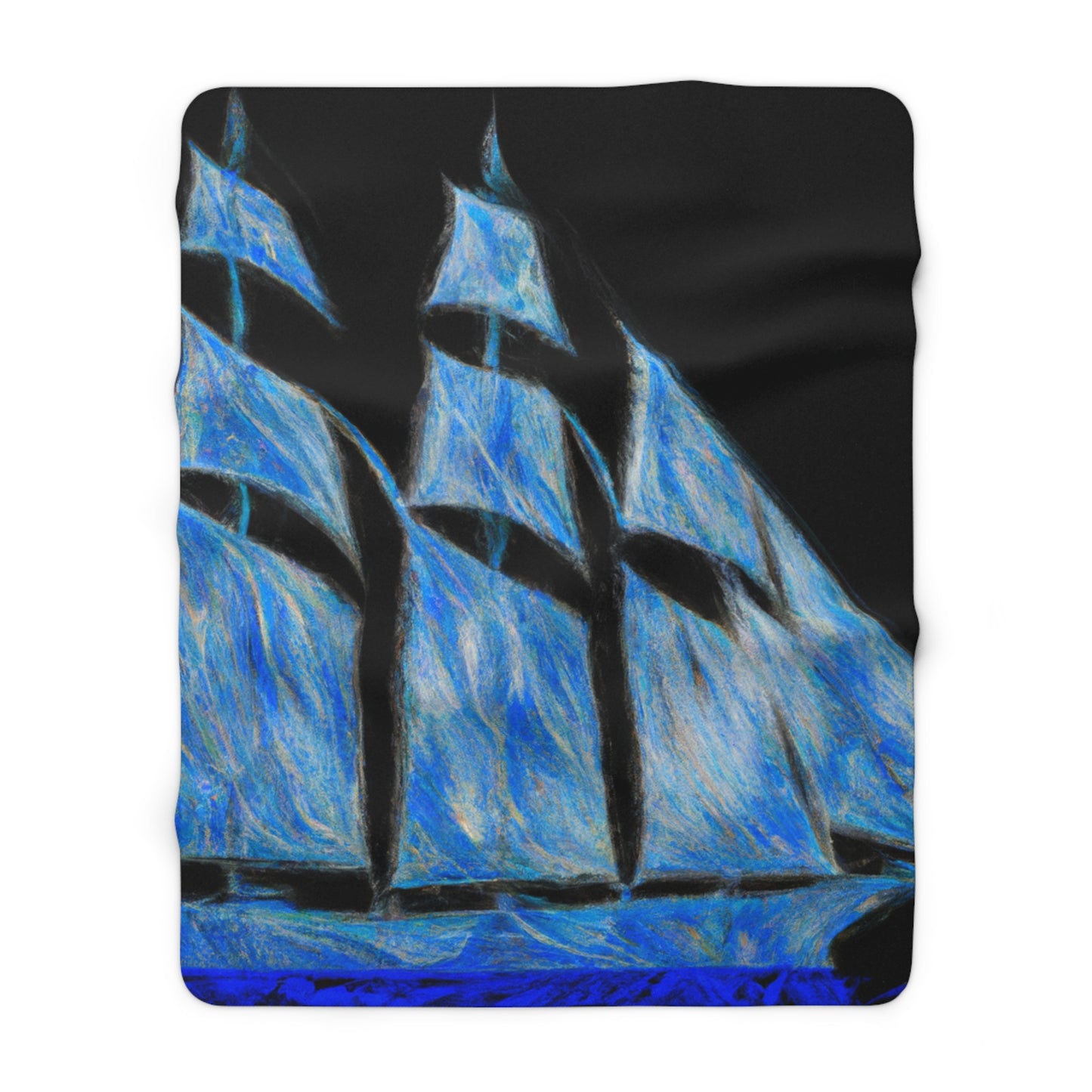 "El velero azul y las velas blancas: Una aventura de libertad en el mar" - The Alien Sherpa Fleece Blanket