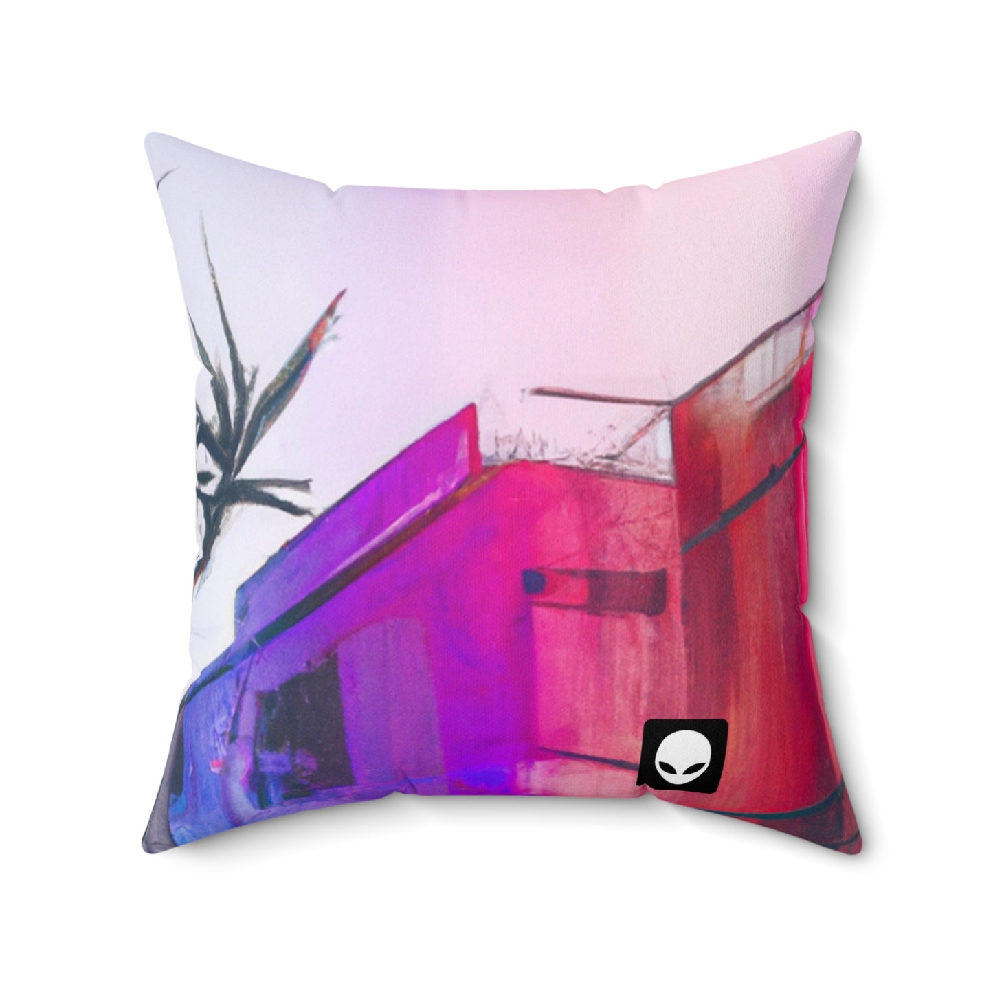 "Explorando fotografías en color" - The Alien Square Pillow