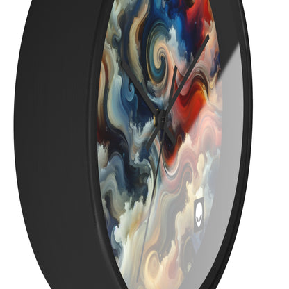 "Chaotic Balance: A Universe of Color" - The Alien Wall Clock Abstract Art Style