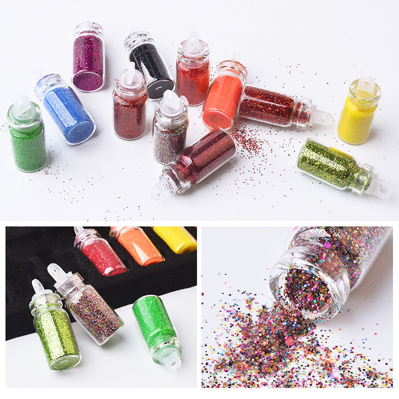 Glasflasche Nail Art Schmuck Glitzer