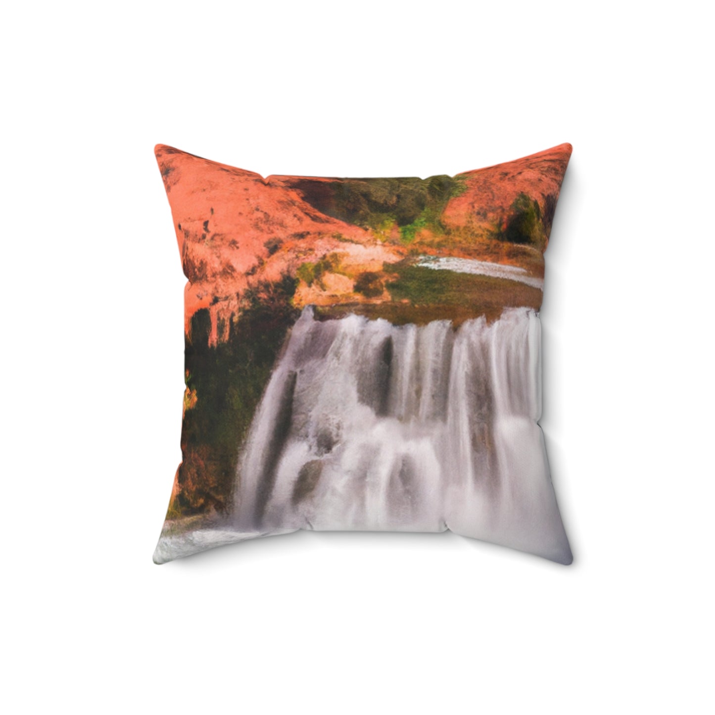 "Capturando la belleza de la naturaleza: creando un paisaje icónico en un arte vibrante" - The Alien Square Pillow