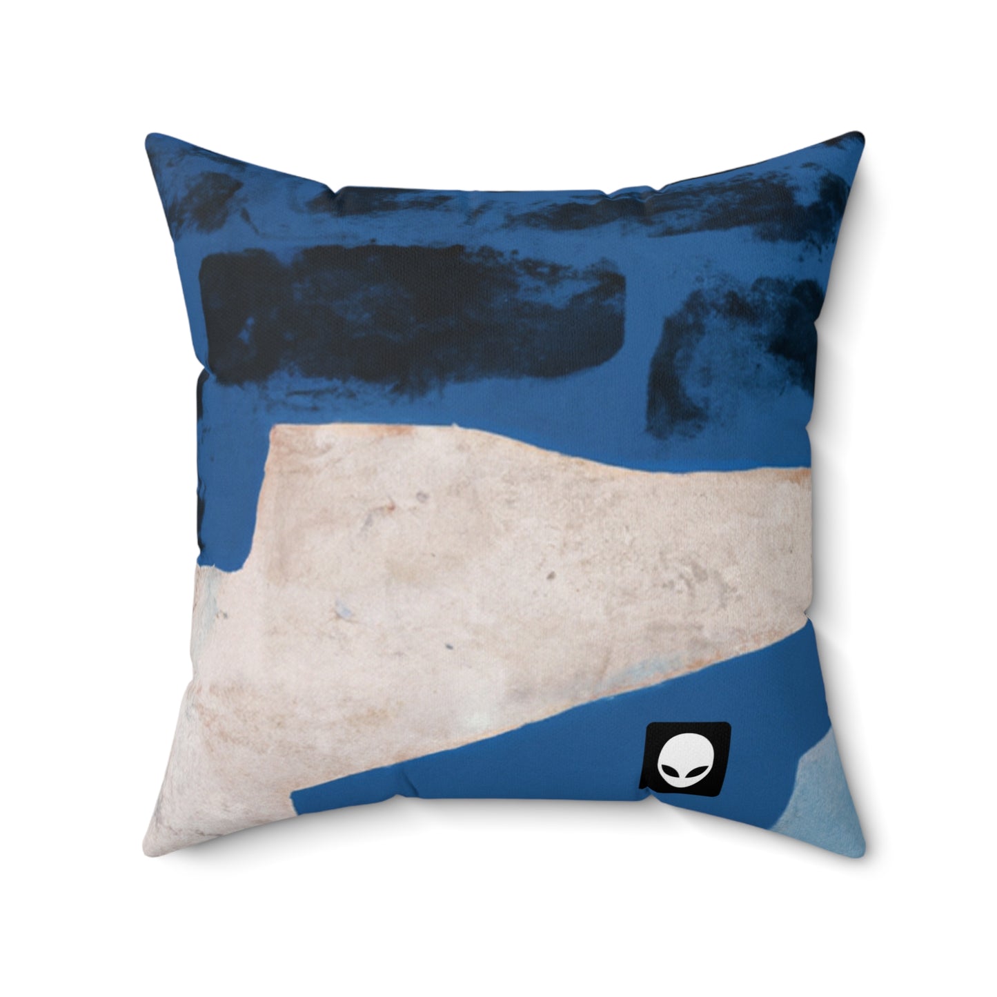 "Interacción de luces y sombras: un collage abstracto" - The Alien Square Pillow