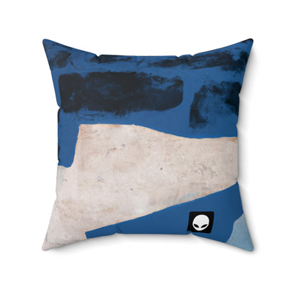 "Interacción de luces y sombras: un collage abstracto" - The Alien Square Pillow