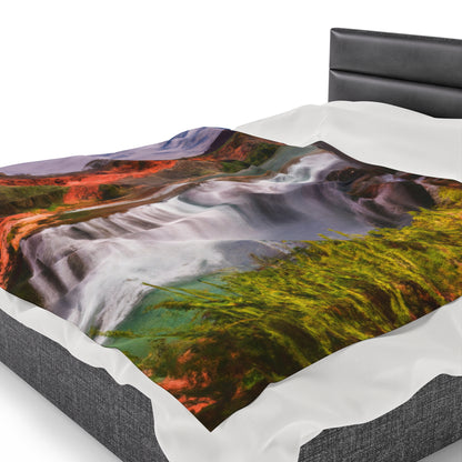 „Die Schönheit der Natur einfangen: Eine ikonische Landschaft in lebendiger Kunst gestalten“ – The Alien Velveteen Plush Blanket