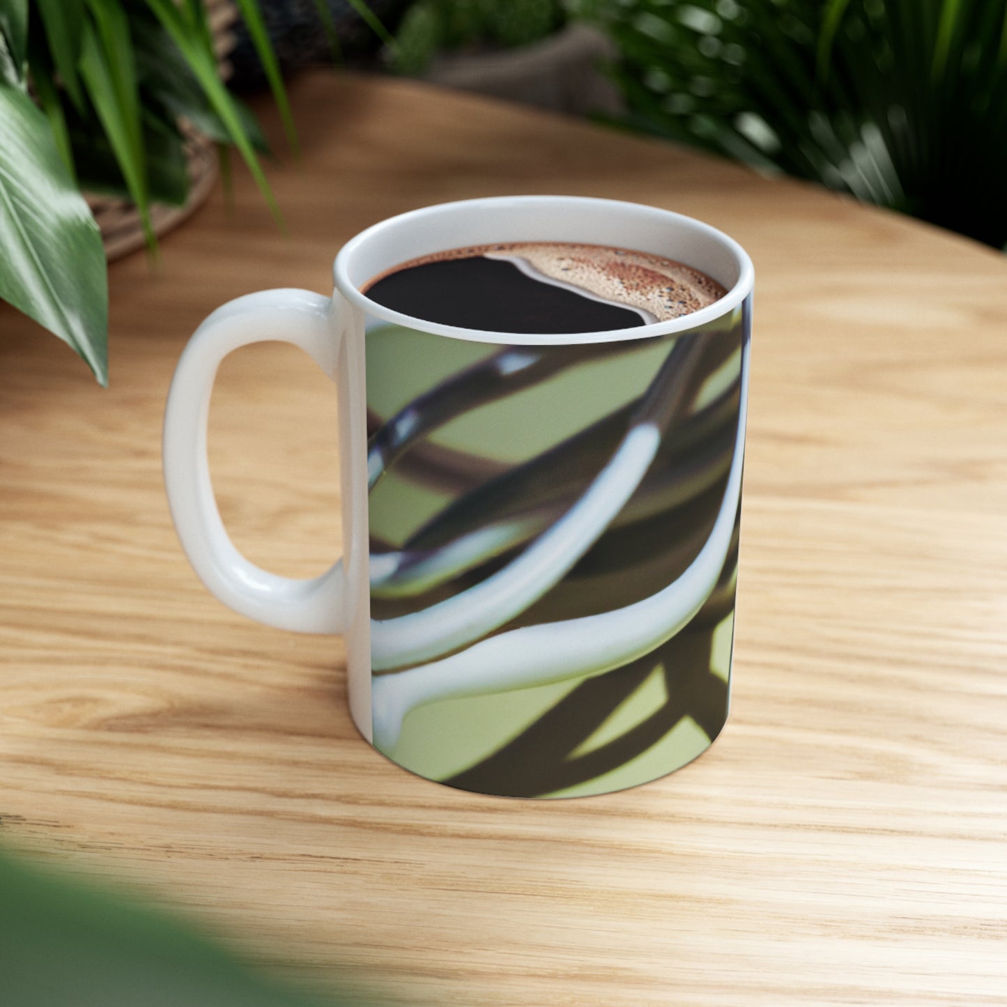 "Abstract Artistry: Constructing Emotion from Common Objects" - The Alien Ceramic Mug 11 oz