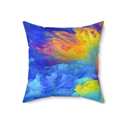 Vibrant Tangles - The Alien Spun Polyester Square Pillow