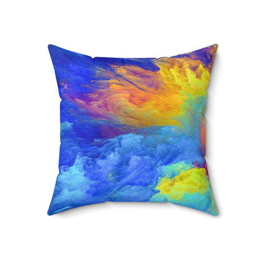 Vibrant Tangles - The Alien Spun Polyester Square Pillow