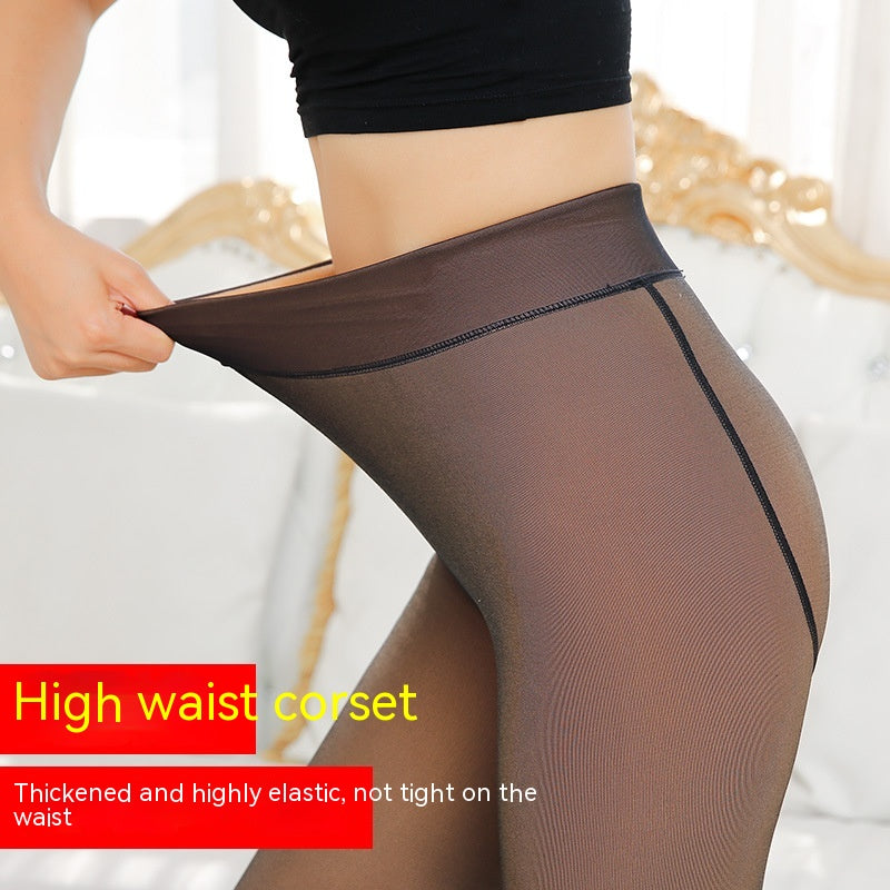 Should Be See-through Leggings With Feet On Foot Fake Transparent Meat Warm One-piece Pants