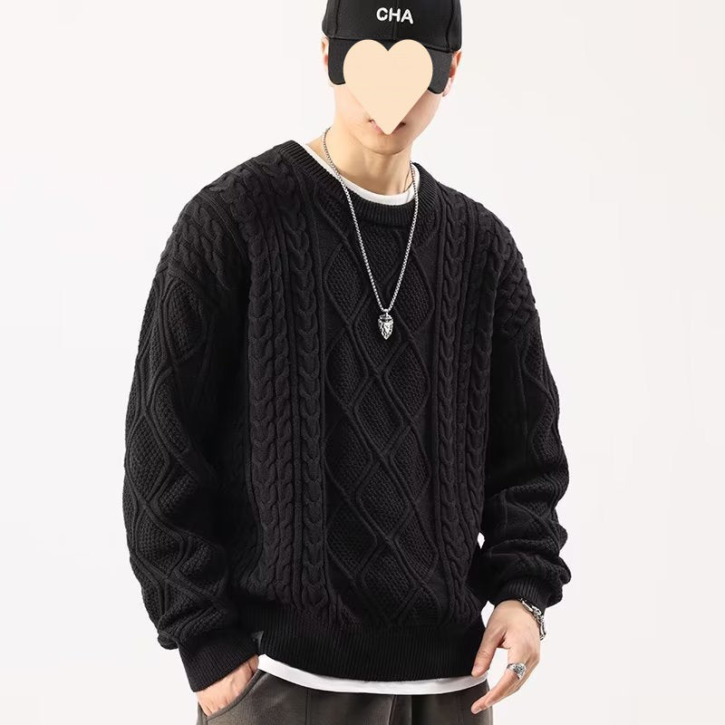 Round Neck Sweater Men's Loose Sweater