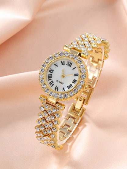 Reloj de moda para mujer, regalo, reloj de cuarzo versátil de alta calidad con diamantes completos