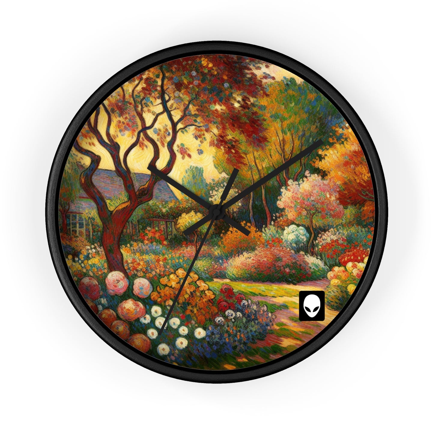 "Fauvista Garden Oasis" - El reloj de pared alienígena estilo fauvismo