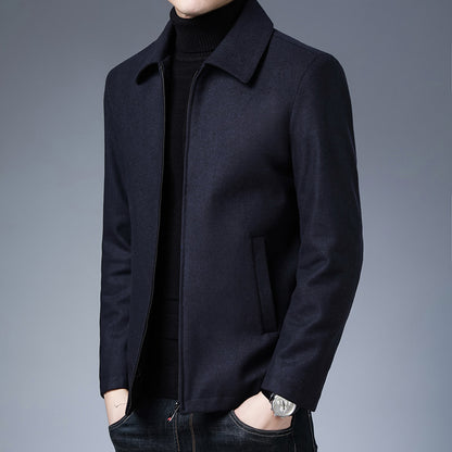 Polo Collar Jacket Zipper Coat Basic Style