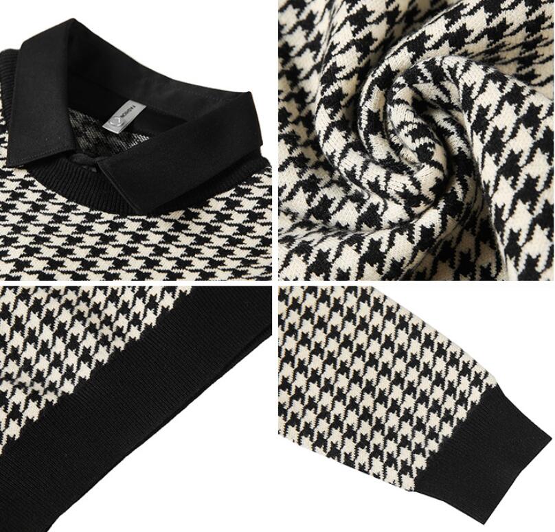 Men's British Slim-fitting Casual Patchwork Knitwear Sweater