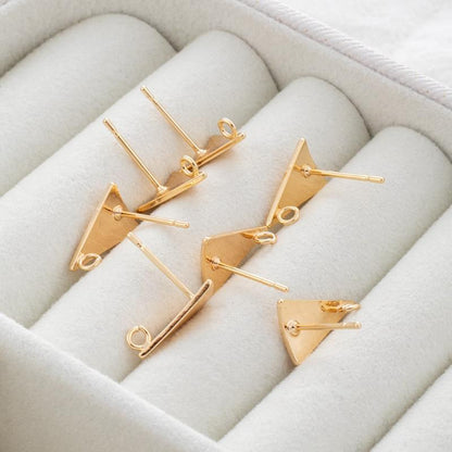 Gold Color Protection 8 12mm Triangle Earrings With Rings